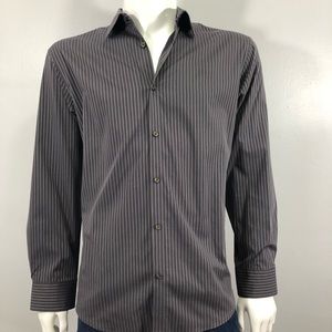 Calvin Klein Men’s Gray Striped Button Down Shirt. Make an offer!